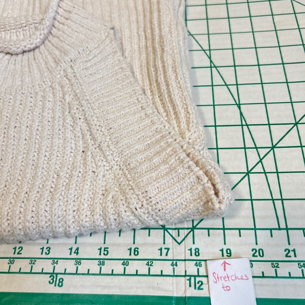 Anthropologie Ivory Ribbed Mock Neck Sleeveless Sweater Tank Top XS Knit cottage - Picture 6 of 9